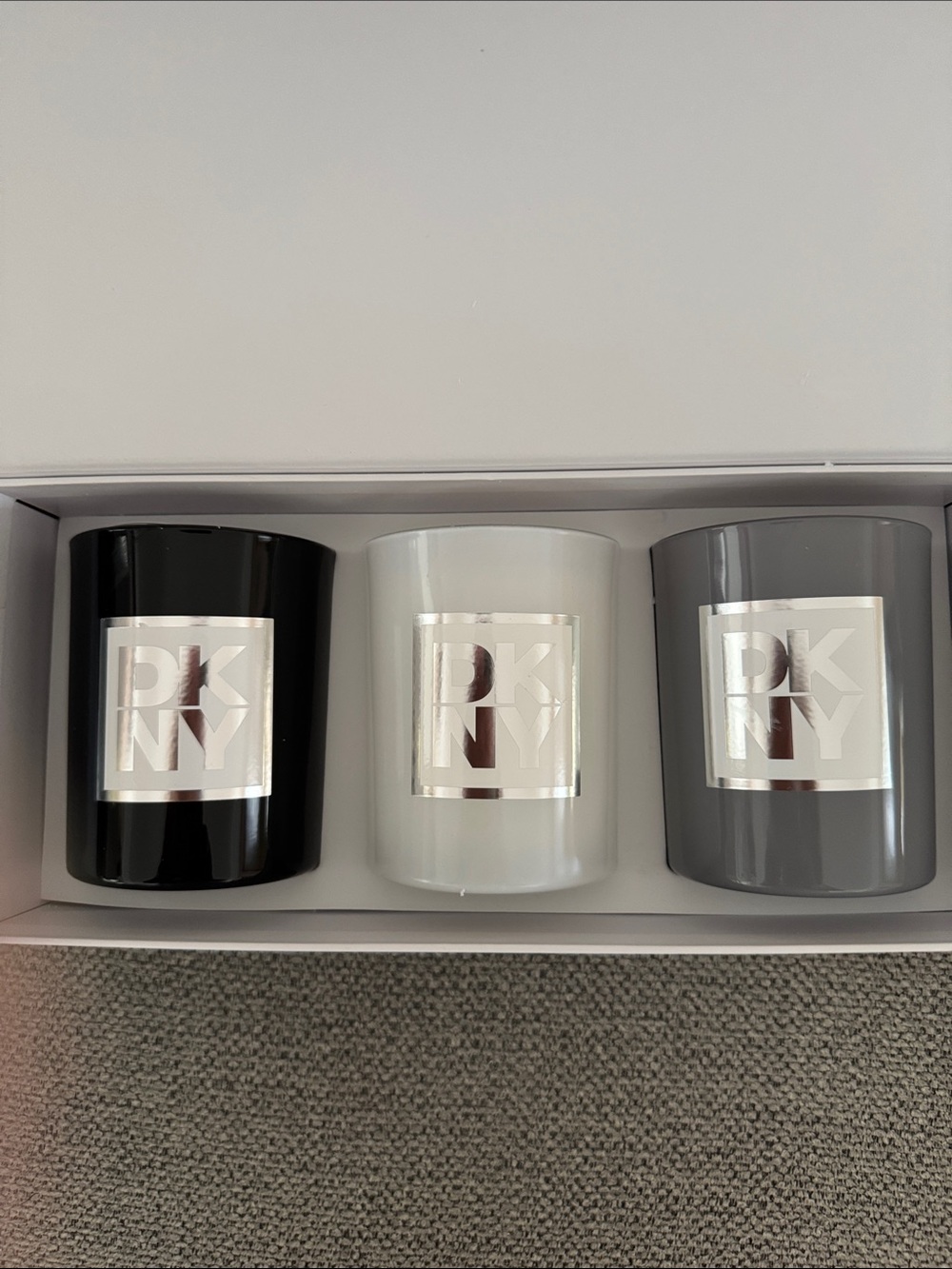 Dkny Black, White & Gray Trio Scented Candle Set